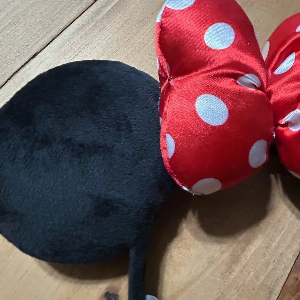 Disney Black Mouse Ears with Minnie Mouse Red Bow